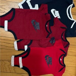 Nike Red and Black Bodysuit with Graphic Design